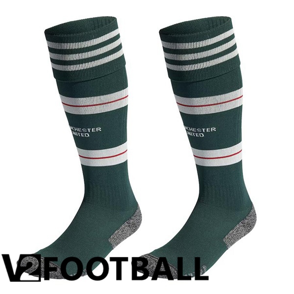 Manchester United Soccer Socks Away Green 2023/2024