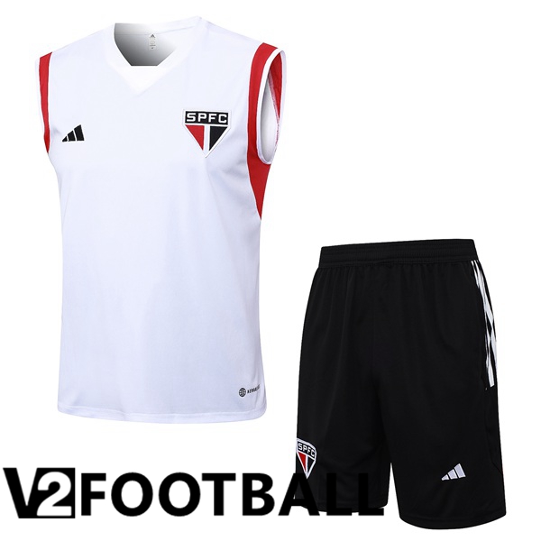 Sao Paulo FC Soccer Vest + Shorts White 2023/2024