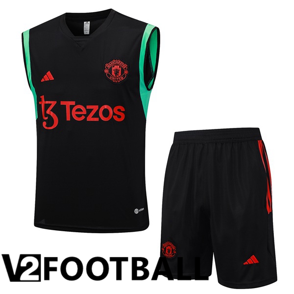 Manchester United Soccer Vest + Shorts Black 2023/2024