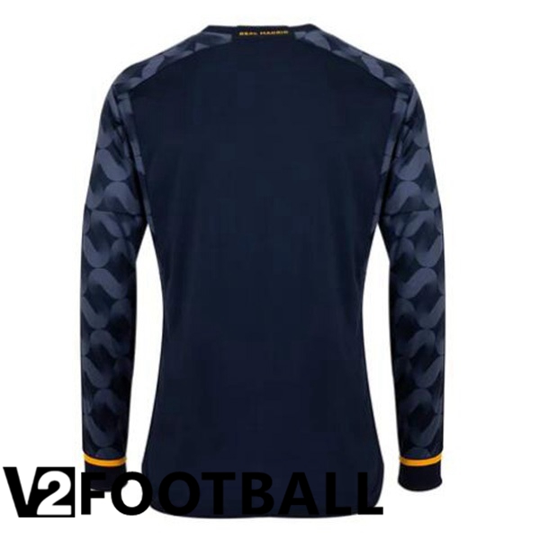 Real Madrid Away Soccer Shirt Long sleeve Blue Royal 2023/2024