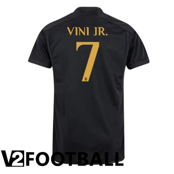 Real Madrid Vini Jr. 7 Third Soccer Shirt Black 2023/2024