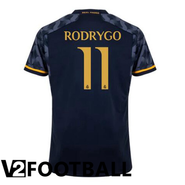 Real Madrid Rodrygo 11 Away Soccer Shirt Blue Royal 2023/2024