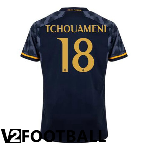 Real Madrid Tchouameni 18 Away Soccer Shirt Blue Royal 2023/2024