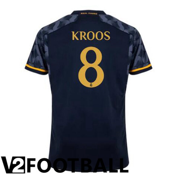 Real Madrid Kroos 8 Away Soccer Shirt Blue Royal 2023/2024