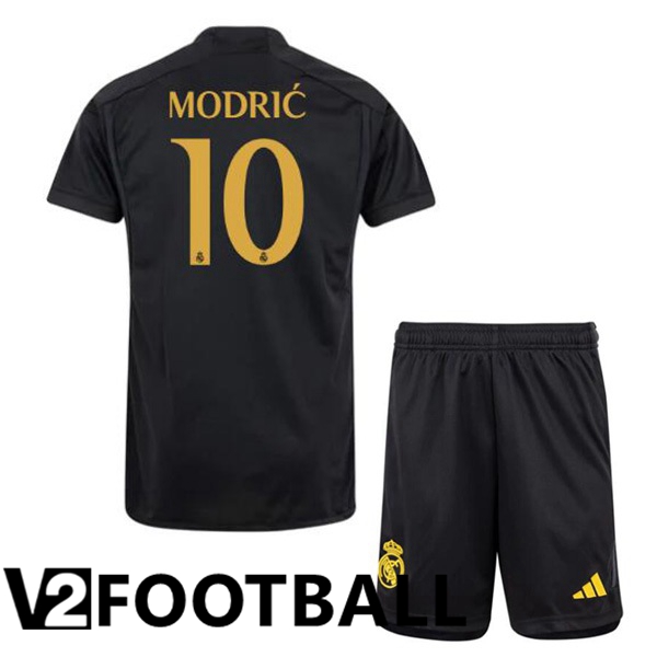 Real Madrid Modrić 10 Kids Third Soccer Shirt Black 2023/2024