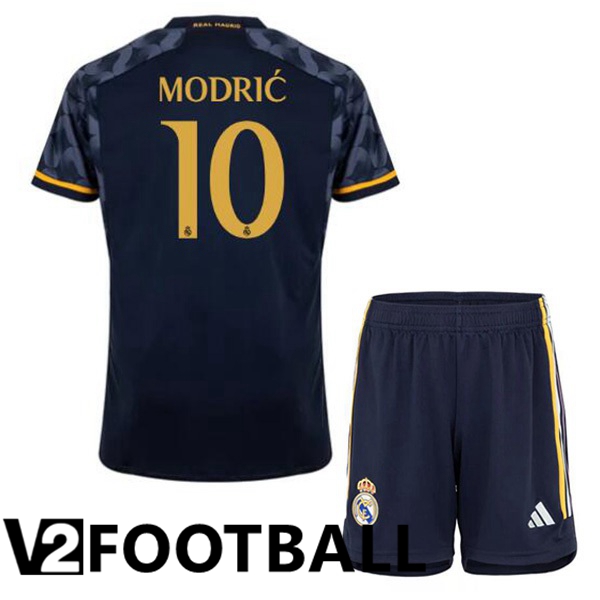 Real Madrid Modrić 10 Kids Away Soccer Shirt Blue Royal 2023/2024