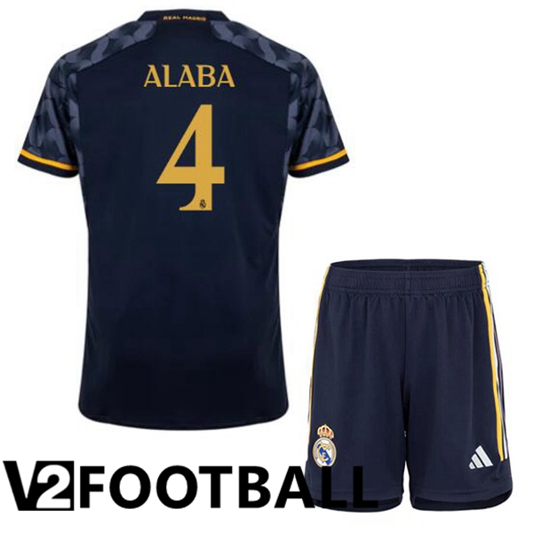 Real Madrid Alaba 4 Kids Away Soccer Shirt Blue Royal 2023/2024