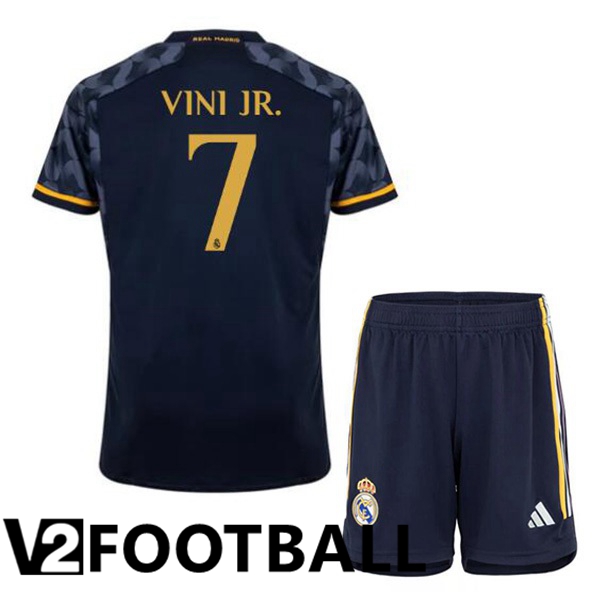Real Madrid Vini Jr. 7 Kids Away Soccer Shirt Blue Royal 2023/2024