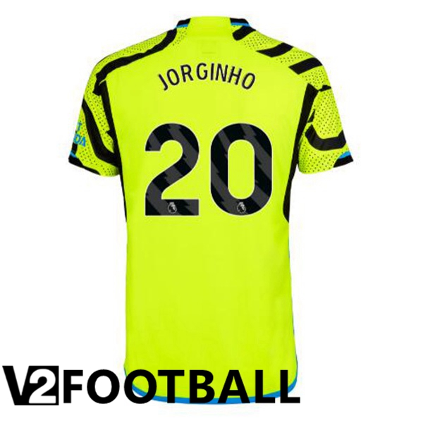 Arsenal JORGINHO 20 Away Soccer Shirt Green 2023/2024