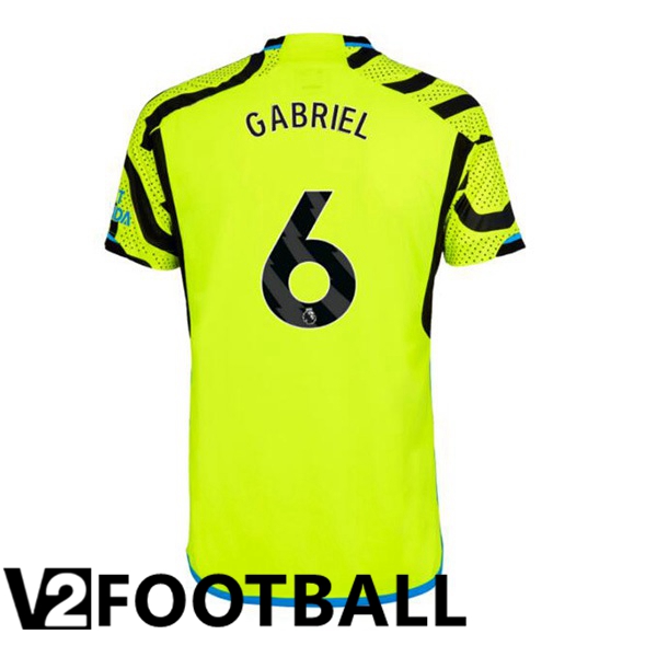 Arsenal GABRIEL 6 Away Soccer Shirt Green 2023/2024