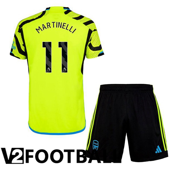 Arsenal MARTINELLI 11 Kids Away Soccer Shirt Green 2023/2024