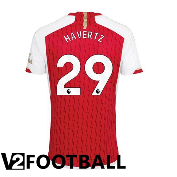 Arsenal HAGreenZ 29 Home Soccer Shirt Red White 2023/2024