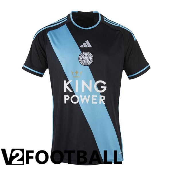 Leicester City Away Soccer Shirt Blue Black 2023/2024