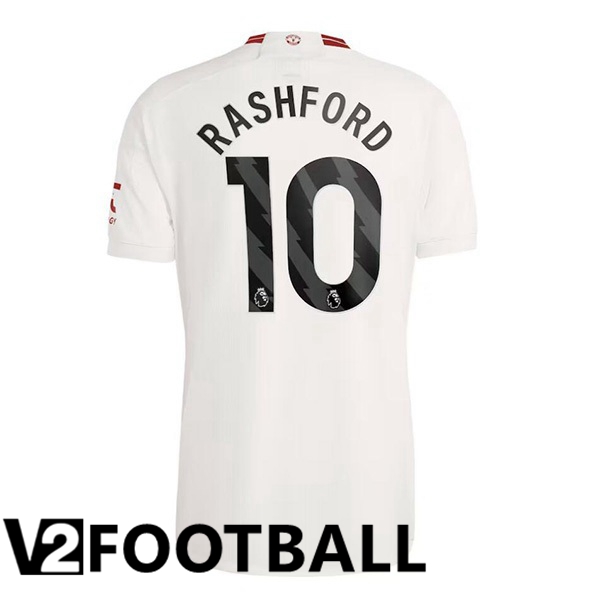 Manchester United Rashford 10 Third Soccer Shirt White 2023/2024