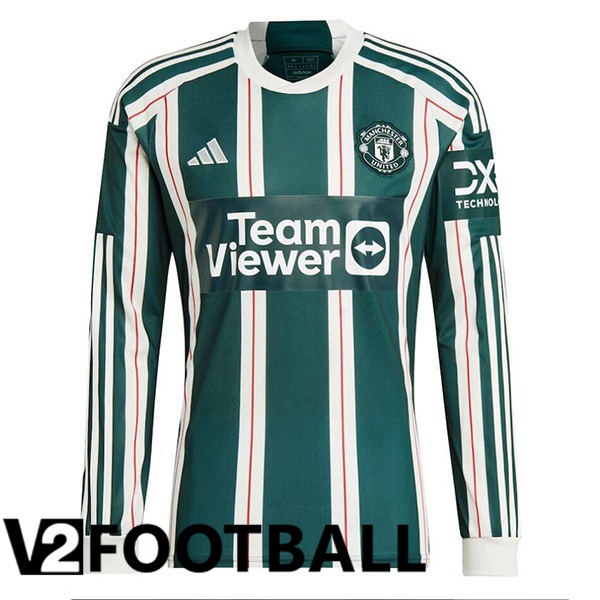 Manchester United Away Soccer Shirt Long sleeve Green 2023/2024
