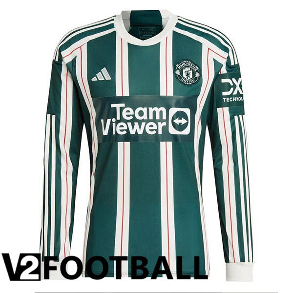 Manchester United Away Soccer Shirt Long sleeve Green 2023/2024