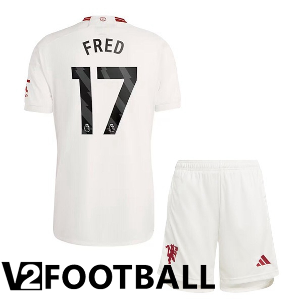 Manchester United Fred 17 Kids Third Soccer Shirt White 2023/2024
