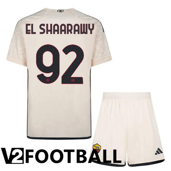 AS Roma EL SHAARAWY 92 Kids Kids Away Soccer Shirt Yellow 2023/2024