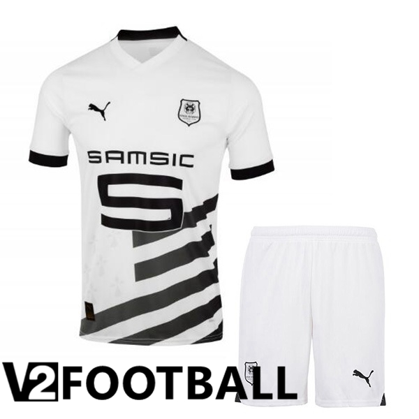 Stade Rennais Kids Away Soccer Shirt White 2023/2024