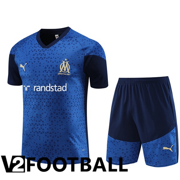 Marseille OM Training T Shirt + Shorts Blue Royal 2023/2024