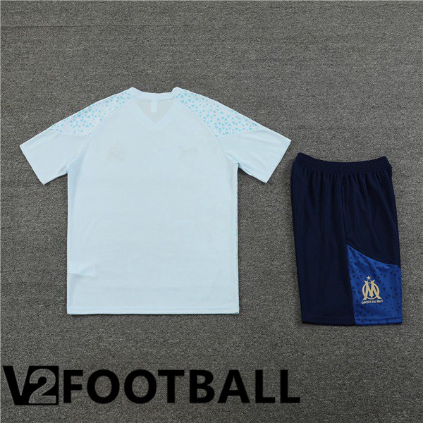 Marseille OM Training T Shirt + Shorts Blue 2023/2024