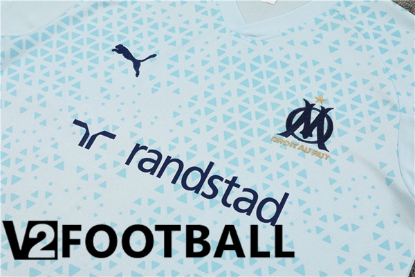 Marseille OM Training T Shirt + Shorts Blue 2023/2024