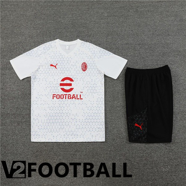 AC Milan Training T Shirt + Shorts White 2023/2024