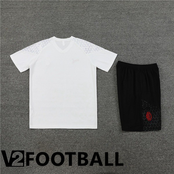 AC Milan Training T Shirt + Shorts White 2023/2024