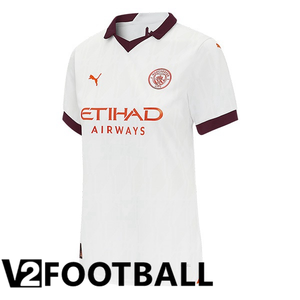 Manchester City Womens Away Soccer Shirt White 2023/2024