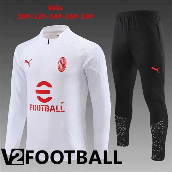 AC Milan Kids Training Tracksuit Suit White 2023/2024