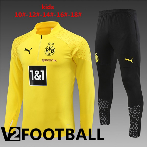 Dortmund BVB Kids Training Tracksuit Suit Yellow 2023/2024