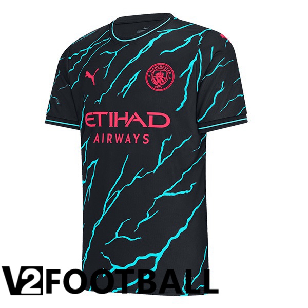 Manchester City Third Soccer Shirt Blue Black 2023/2024