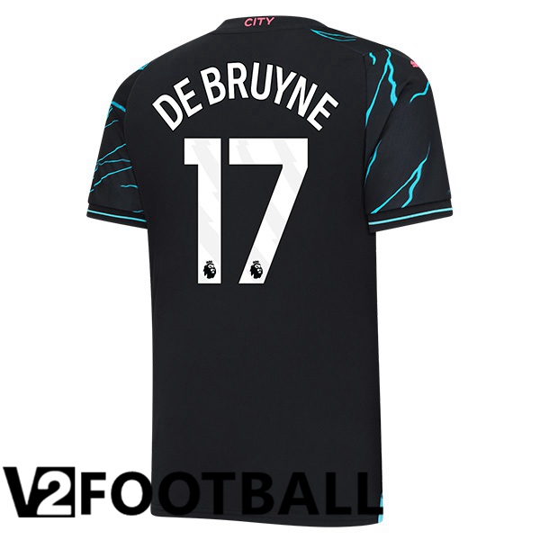 Manchester City Kevin De Bruyne 17 Third Soccer Shirt Blue Black 2023/2024
