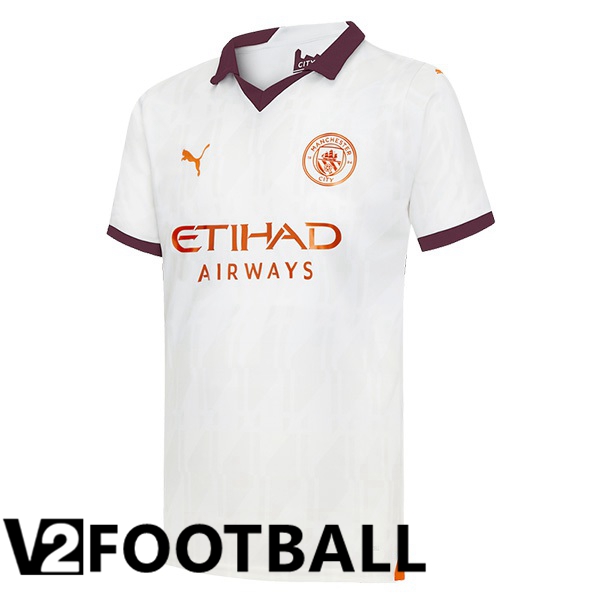 Manchester City Away Soccer Shirt White 2023/2024