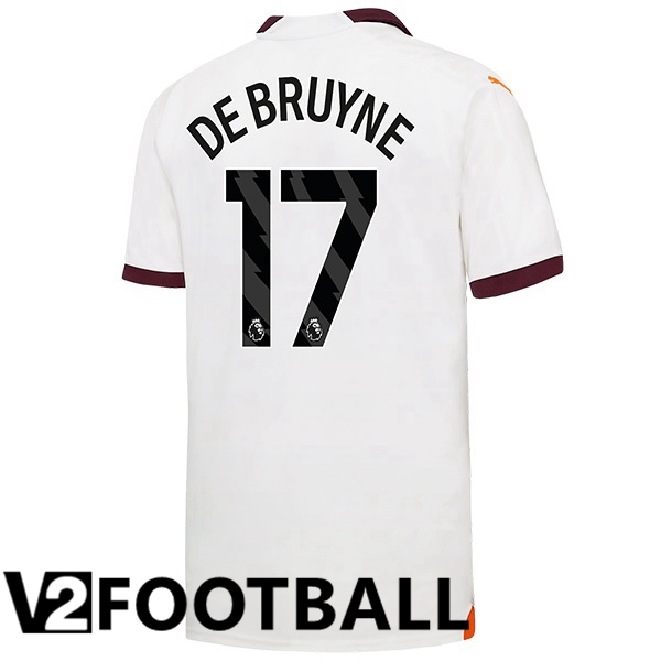 Manchester City Kevin De Bruyne 17 Away Soccer Shirt White 2023/2024