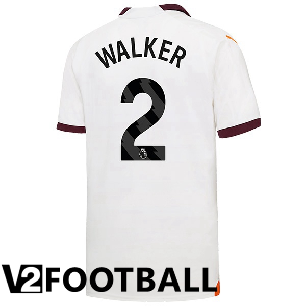 Manchester City Kyle Walker 2 Away Soccer Shirt White 2023/2024