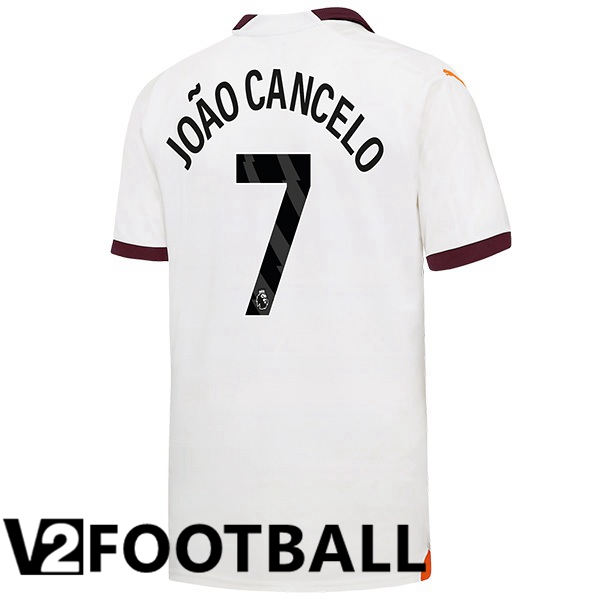 Manchester City João Cancelo 7 Away Soccer Shirt White 2023/2024