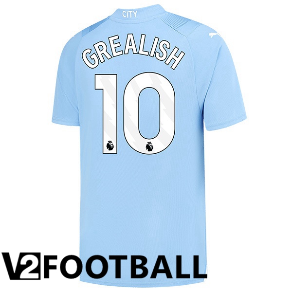 Manchester City Jack Grealish 10 Home Soccer Shirt Blue 2023/2024