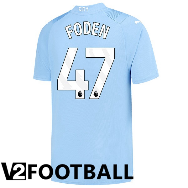 Manchester City Phil Foden 47 Home Soccer Shirt Blue 2023/2024