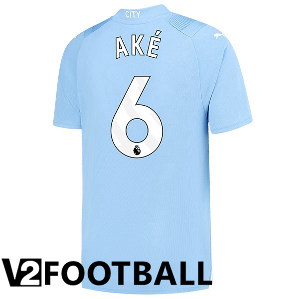 Manchester City Nathan Ake 6 Home Soccer Shirt Blue 2023/2024