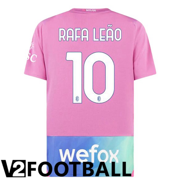 AC Milan Rafa Leão 10 Third Soccer Shirt Rose 2023/2024