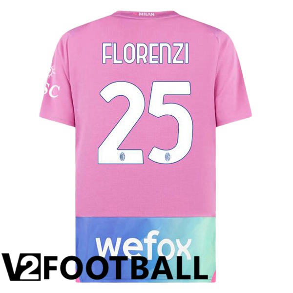 AC Milan Florenzi 25 Third Soccer Shirt Rose 2023/2024