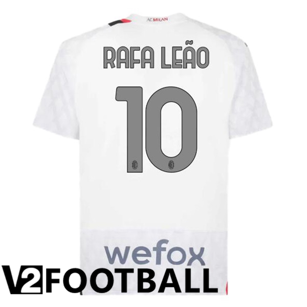 AC Milan Rafa Leão 10 Away Soccer Shirt White 2023/2024