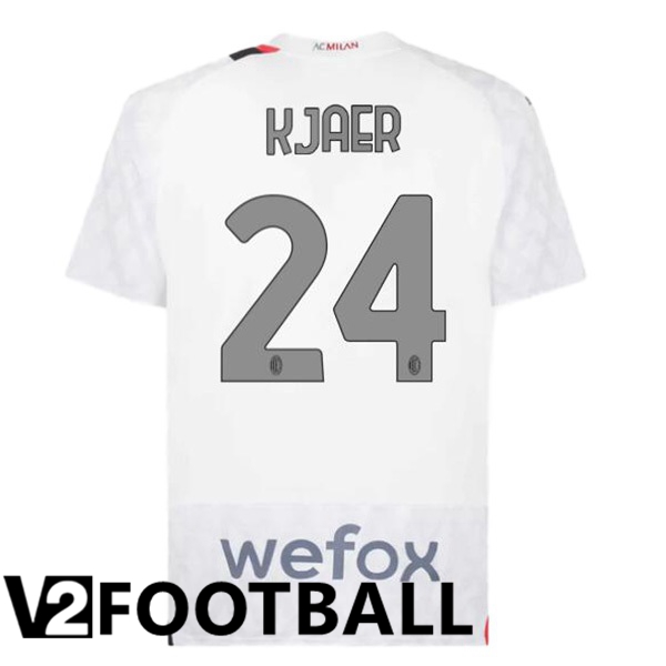 AC Milan Kjaer 24 Away Soccer Shirt White 2023/2024