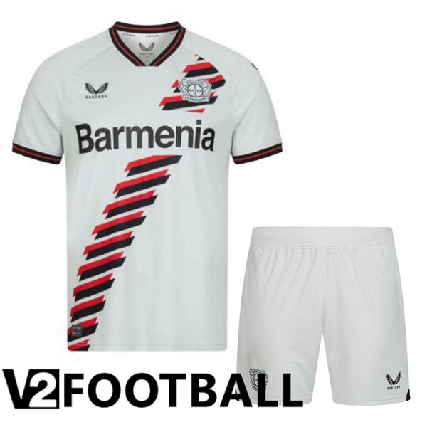 Bayer 04 Leverkusen Kids Away Soccer Shirt White 2023/2024