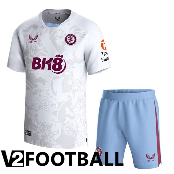 Aston Villa Kids Away Soccer Shirt White 2023/2024