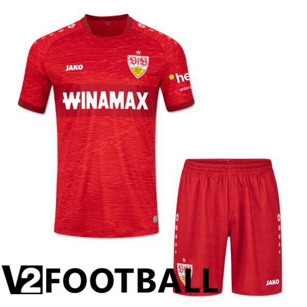 VfB Stuttgart Kids Away Soccer Shirt Red 2023/2024