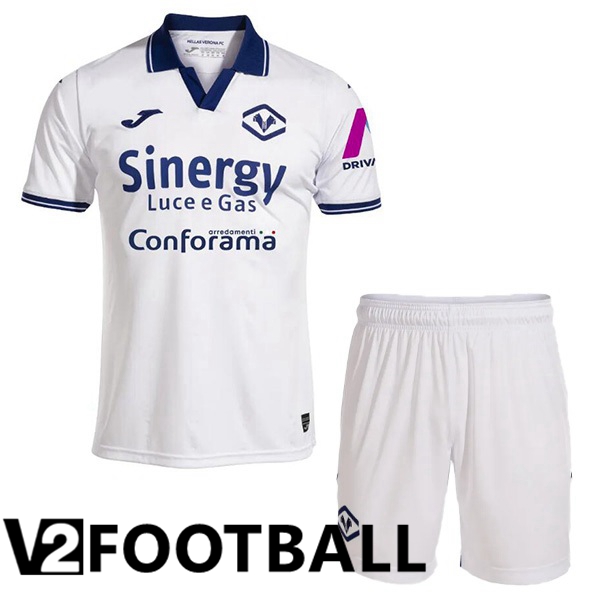 Hellas Verone Kids Third Soccer Shirt White 2023/2024