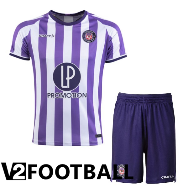 Toulouse Kids Home Soccer Shirt Purple White 2023/2024