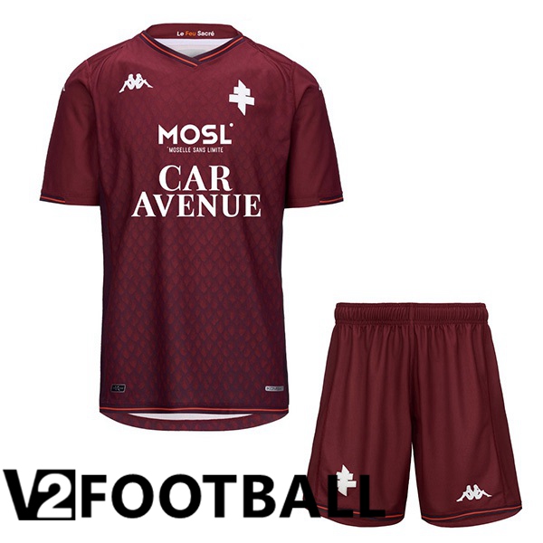 FC Metz Kids Home Soccer Shirt Red 2023/2024